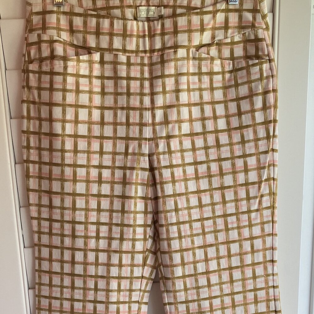 Spartina Maren Kick Flare Pant Clara Gingham Size L